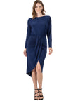 Long Sleeve Dressy Tulip Skirt Knee Length Dress