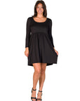 Long Sleeve Babydoll Knee Length Dress