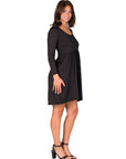 Long Sleeve Babydoll Knee Length Dress