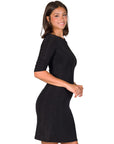 Elbow Length Sleeve Shimmer Bodycon Mini Party Dress