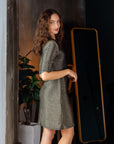 Elbow Length Sleeve Shimmer Bodycon Mini Party Dress