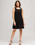 24seven Comfort Apparel Womens Solid Color Sleeveless Mini Shift Dress