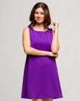 24seven Comfort Apparel Womens Solid Color Sleeveless Mini Shift Dress