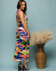 24seven Comfort Apparel Multicolor Womens Razorback Tank Casual Maxi Dress