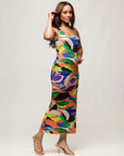 24seven Comfort Apparel Multicolor Womens Razorback Tank Casual Maxi Dress
