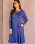 Midi Length Fit N Flare Pocket Dress