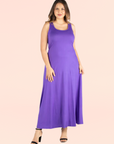 Simple A Line Plus Size Tank Maxi Dress