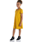 24seven Comfort Apparel Short Sleeve Girls T Shirt Dress