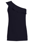 Girls Solid Color One Shoulder Ruffle Knee Length Dress