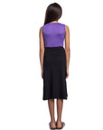 Girls Casual Solid Color Elastic Waist A Line Skirt