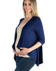 Elbow Length Sleeve Maternity Open Cardigan