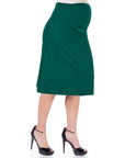 A Line Elastic Waist Knee Length Maternity Skirt