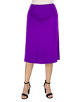 A Line Elastic Waist Knee Length Maternity Skirt