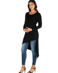 Long Sleeve Asymmetrical Maternity Tunic Top