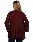 Bell Sleeve Flared Open Front Maternity Cardigan