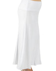 Womens Elastic Waist Solid Color Maternity Maxi Skirt