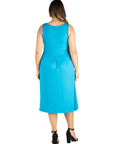 Sleeveless Midi Plus Size Fit and Flare Pocket Dress