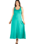 Simple A Line Plus Size Tank Maxi Dress