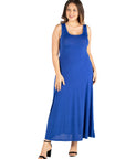 Simple A Line Plus Size Tank Maxi Dress