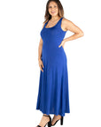 Simple A Line Plus Size Tank Maxi Dress
