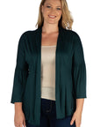 Bell Sleeve Flared Open Front Plus Size Cardigan