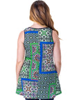 Casual Green Print Scoop Neck Tank Top