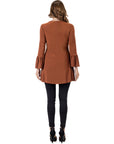 Long Bell Sleeve High Low Tunic Top