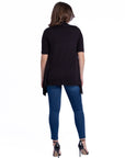Loose Fit Open Front Cardigan with Half Sleeve