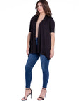 Loose Fit Open Front Cardigan with Half Sleeve