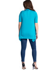 Loose Fit Open Front Cardigan with Half Sleeve