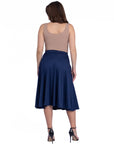 Elastic Waist Pleated Pocket Midi Skirt