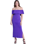 Off Shoulder Ruffle Detail Maxi Dress