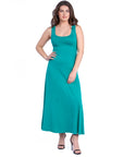 Slim Fit A Line Sleeveless Maxi Dress