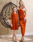 24seven Comfort Apparel Girls Elbow Length Sleeve Fit and Flare Party Dress