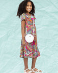 24sevenkid Pink Paisley Short Sleeve Girls Dress