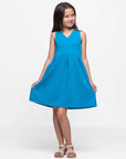 24seven Comfort Apparel Girls Sleeveless Pleated Party Dress