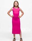 Girls Side Slit Maxi Dress Machine Washable