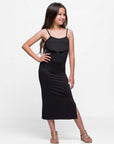 24seven Comfort Apparel Ruffle Spaghetti Strap Girls Maxi Dress