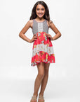 24seven Comfort Apparel Sleeveless Striped Tank Top Knee Length Girls Dress