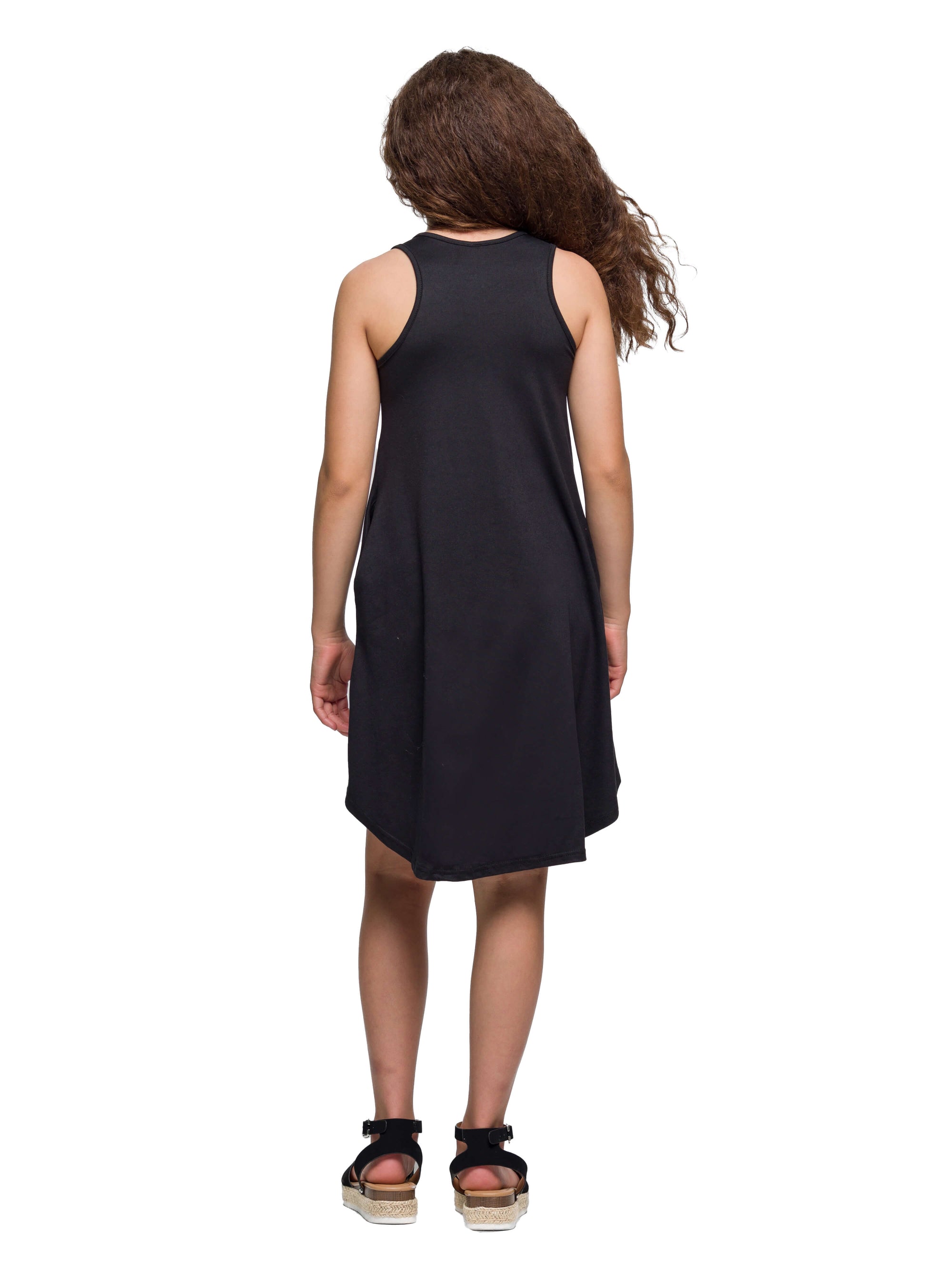 24sevenkid Girls High Low Sleeveless Pocket Dress
