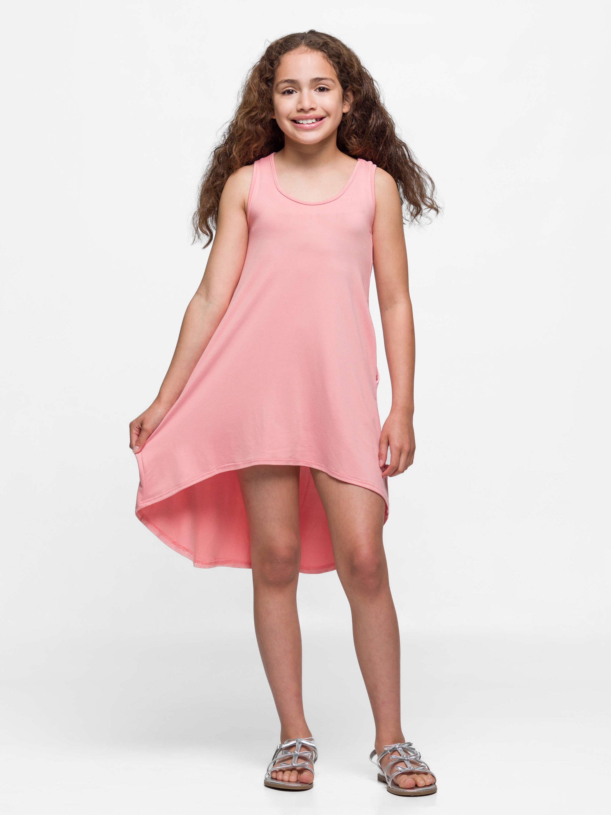 24sevenkid Girls High Low Sleeveless Pocket Dress