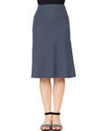 Girls Casual Solid Color Elastic Waist A Line Skirt