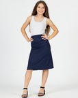 Girls Casual Solid Color Elastic Waist A Line Skirt