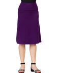 Girls Casual Solid Color Elastic Waist A Line Skirt