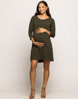Maternity Three Quarter Sleeve A Line Knee Length Dress