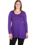 Womens Plus Size Long Sleeve Tunic Top