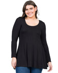 Womens Plus Size Long Sleeve Tunic Top