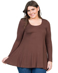 Womens Plus Size Long Sleeve Tunic Top