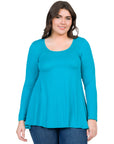 Womens Plus Size Long Sleeve Tunic Top