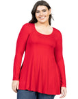 Womens Plus Size Long Sleeve Tunic Top